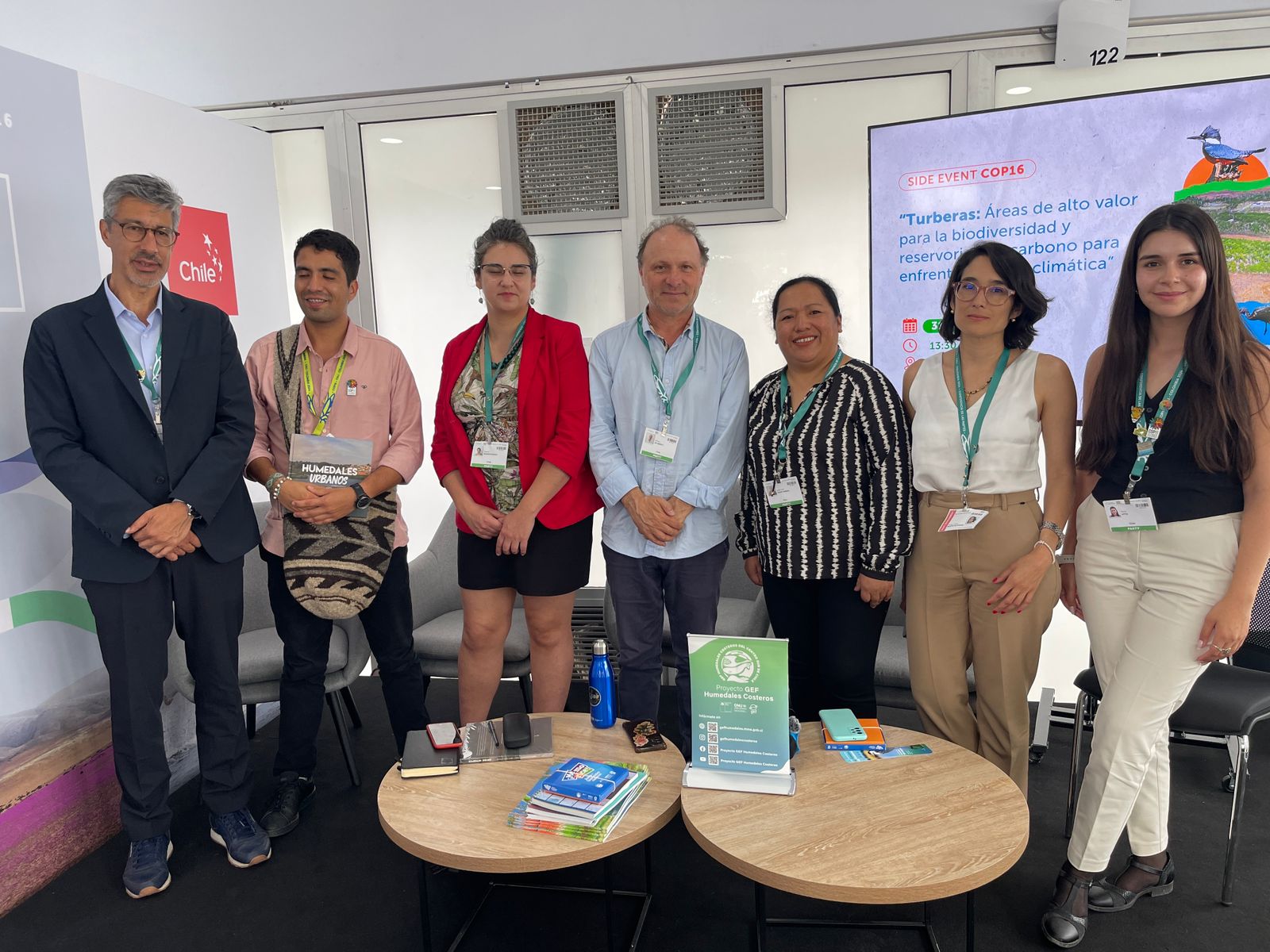 Speakers at the peatlands event at the Chilean Pavilion