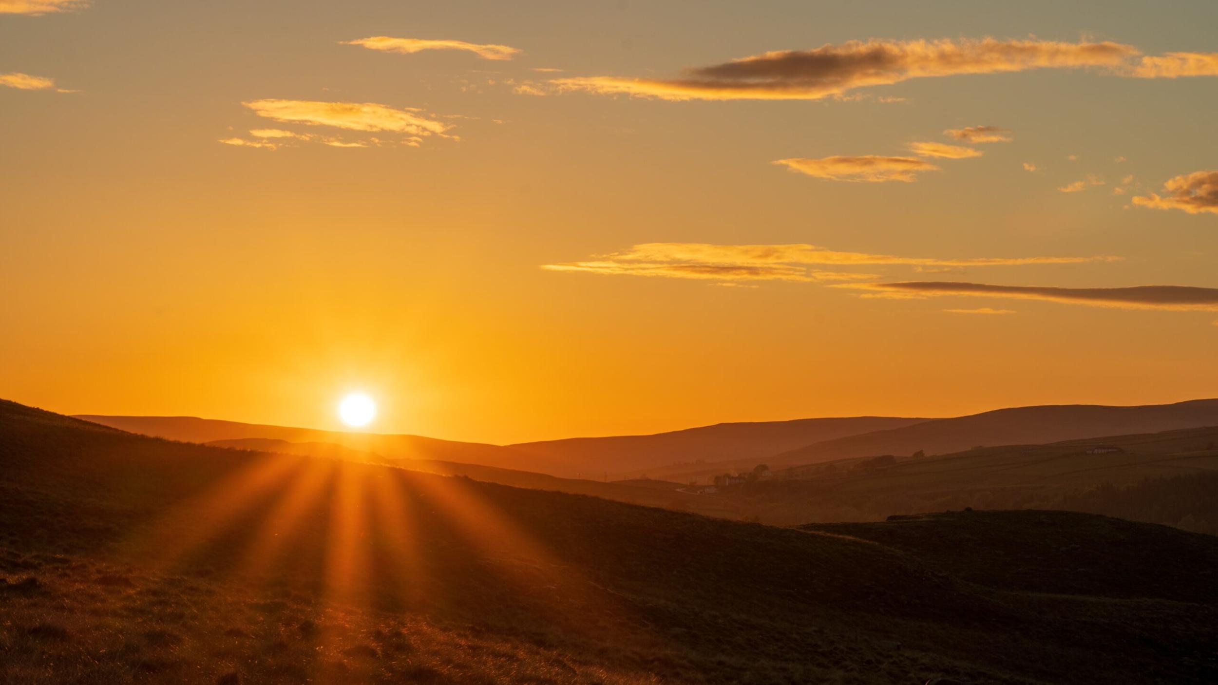 The sun sets over the Pennines The sun sets over the Pennines