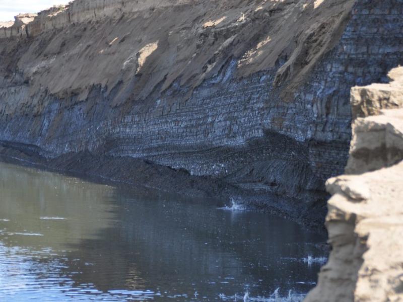 Thawing and collapse of permafrost in Mongolia. 